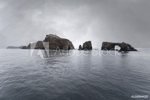 Picture of Anacapa Island California with Storm Sky
